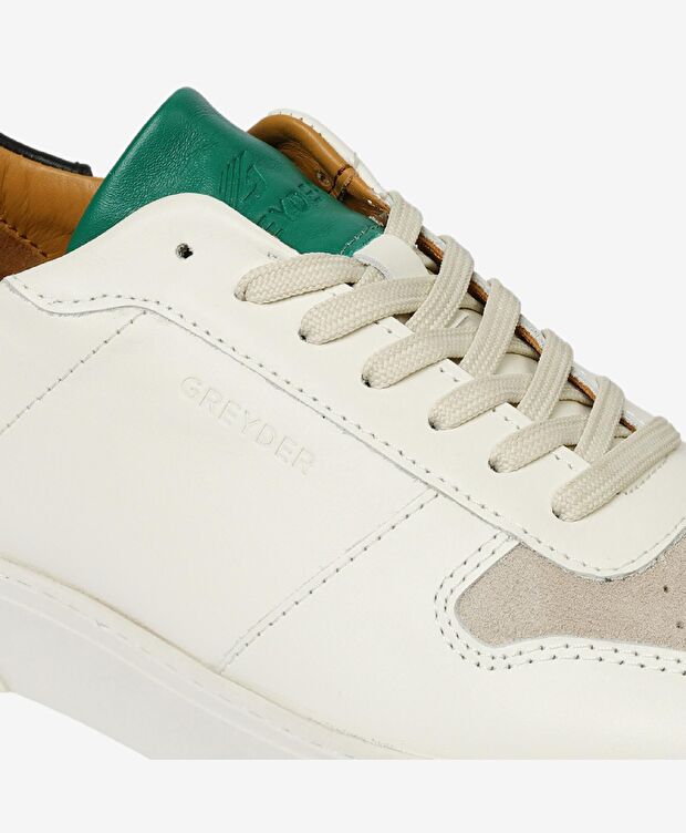 Erkek Beyaz Hakiki Deri Sneaker Ayakkabı - 5