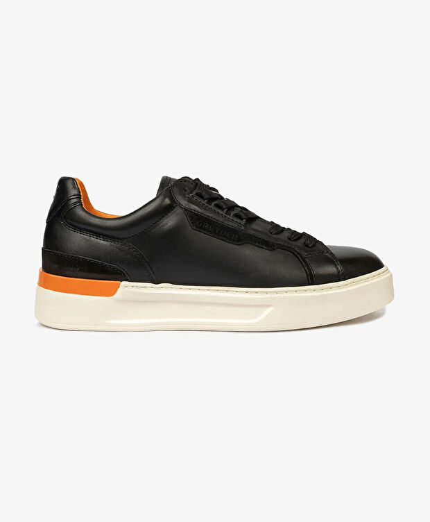 Erkek Siyah Hakiki Deri Sneaker Ayakkabı - 1