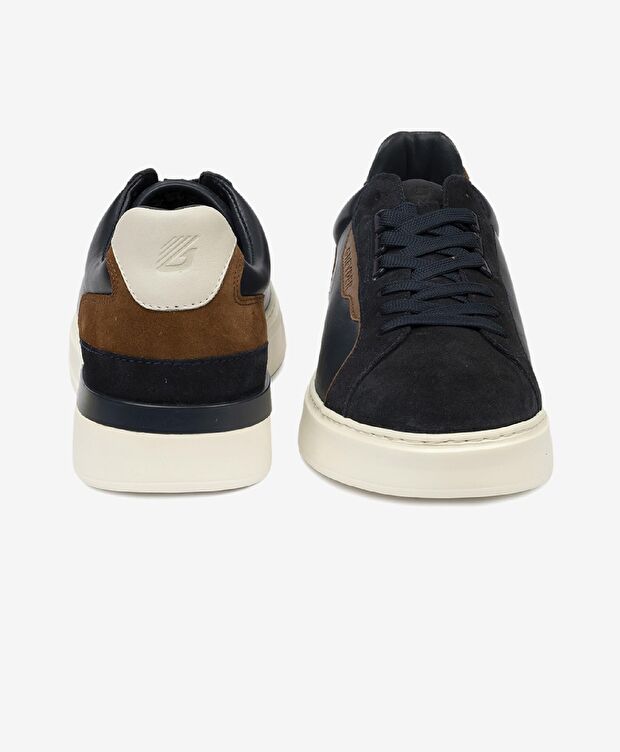 Erkek Açık Lacivert Hakiki Deri Sneaker Ayakkabı - 7