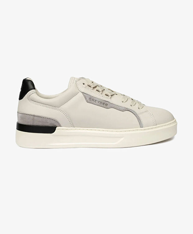 Erkek Kirli Beyaz Hakiki Deri Sneaker Ayakkabı - 1