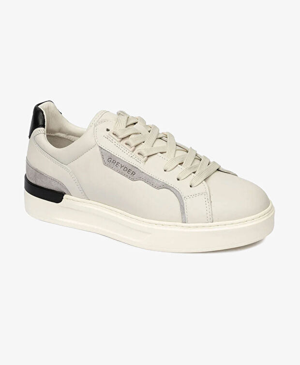 Erkek Kirli Beyaz Hakiki Deri Sneaker Ayakkabı - 2