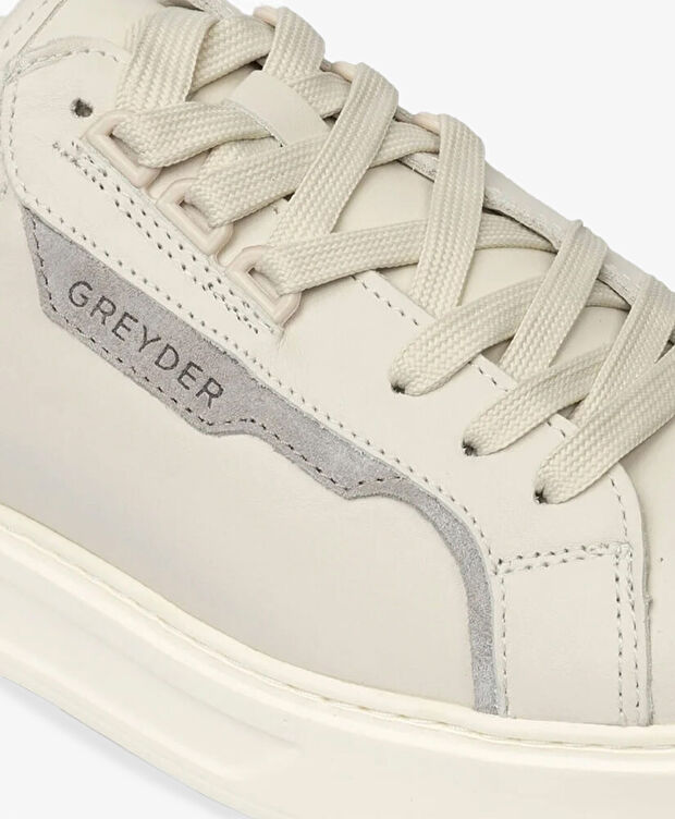 Erkek Kirli Beyaz Hakiki Deri Sneaker Ayakkabı - 5