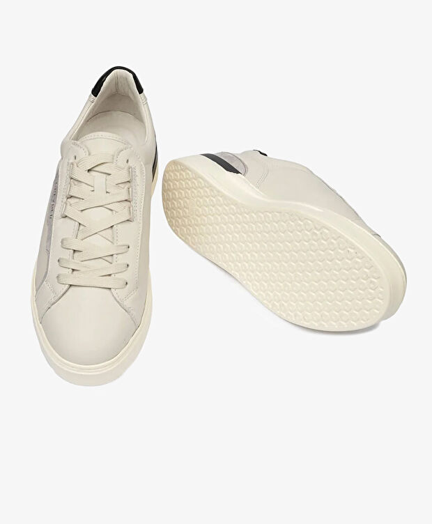 Erkek Kirli Beyaz Hakiki Deri Sneaker Ayakkabı - 6