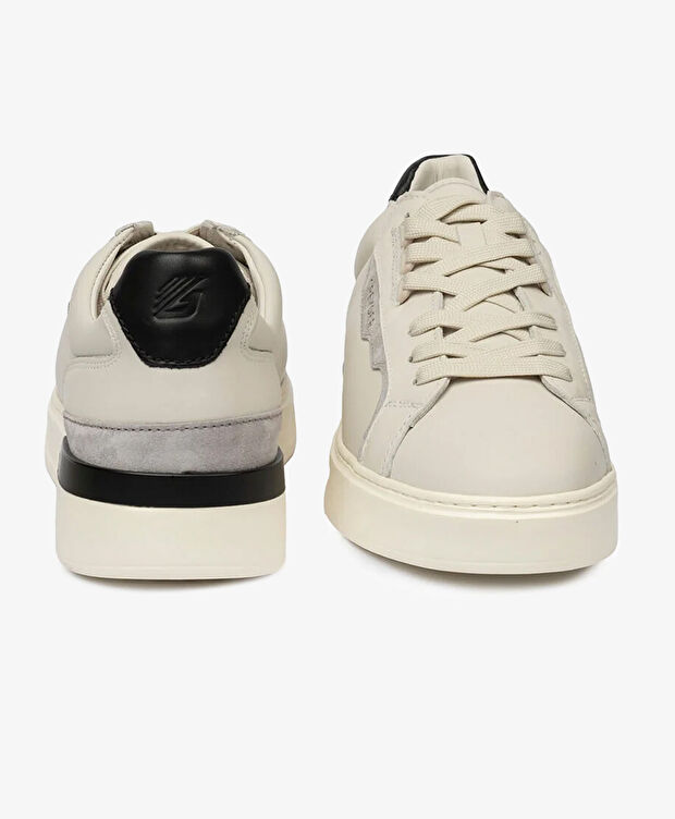 Erkek Kirli Beyaz Hakiki Deri Sneaker Ayakkabı - 7