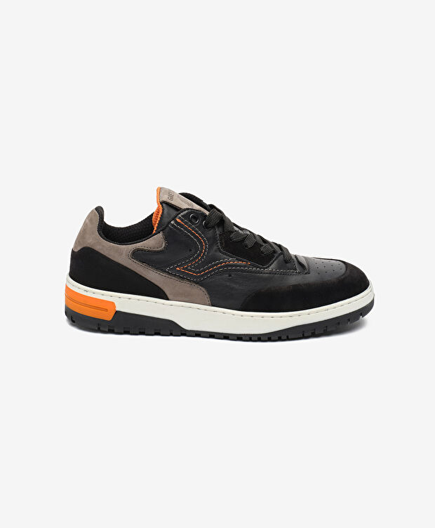 Erkek Siyah Hakiki Deri Sneaker Ayakkabı - 1