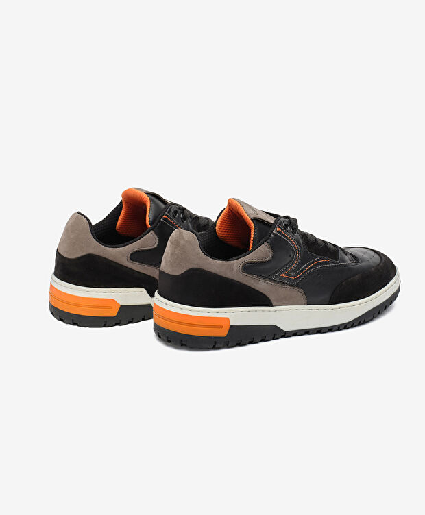 Erkek Siyah Hakiki Deri Sneaker Ayakkabı - 4