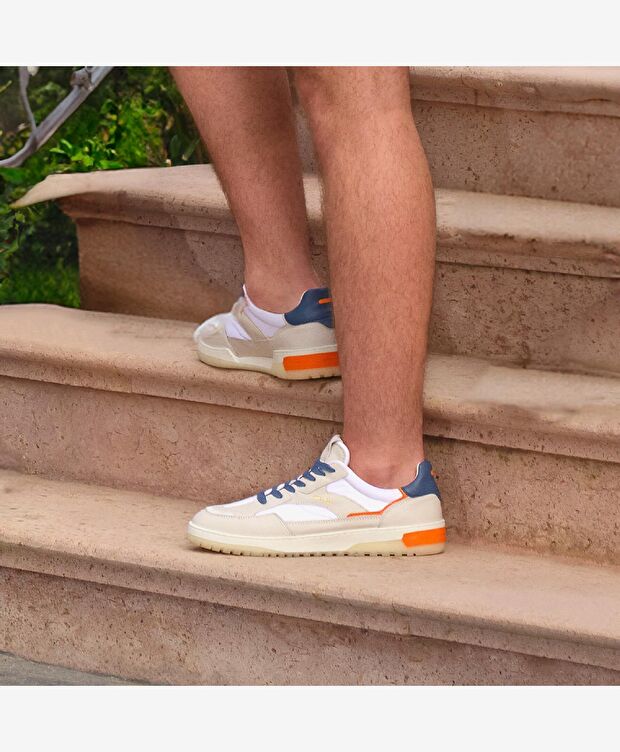 Erkek Kirli Beyaz Hakiki Deri Sneaker Ayakkabı - 3