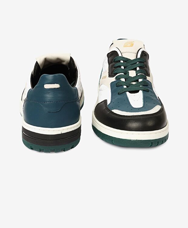 Erkek Siyah Beyaz Hakiki Deri Sneaker Ayakkabı - 7