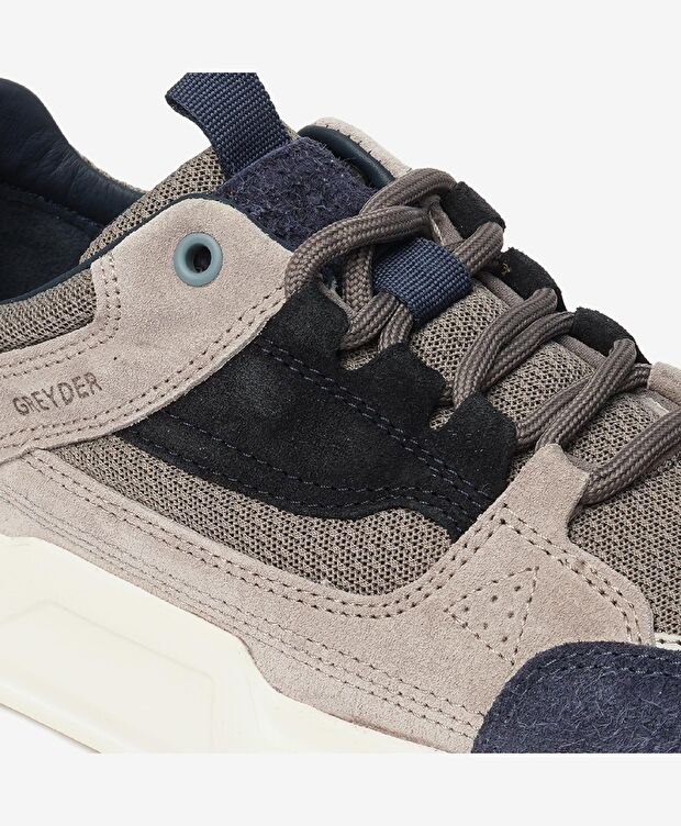 Erkek Lacivert Hakiki Deri Sneaker Ayakkabı - 5