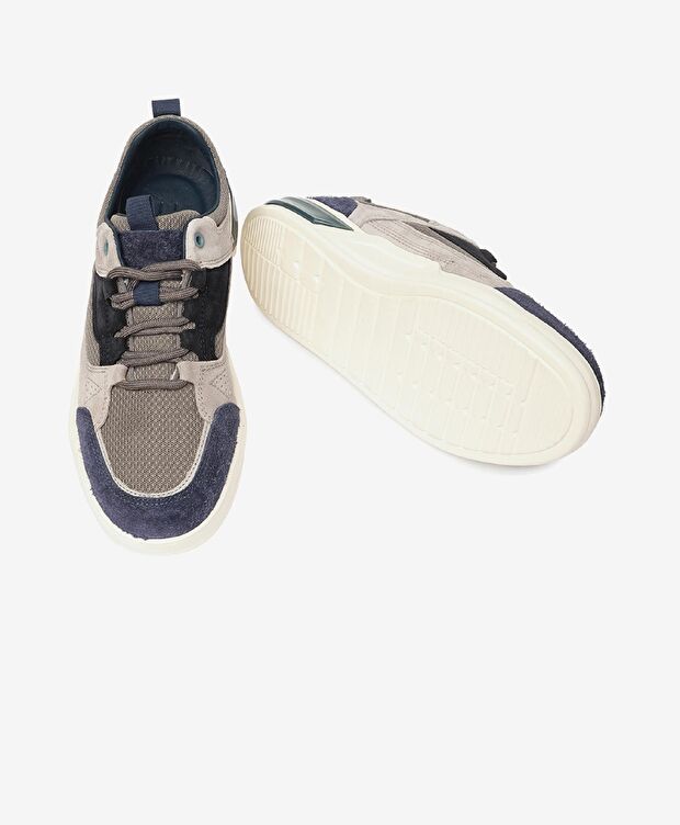 Erkek Lacivert Hakiki Deri Sneaker Ayakkabı - 6