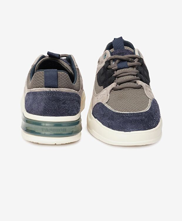 Erkek Lacivert Hakiki Deri Sneaker Ayakkabı - 7