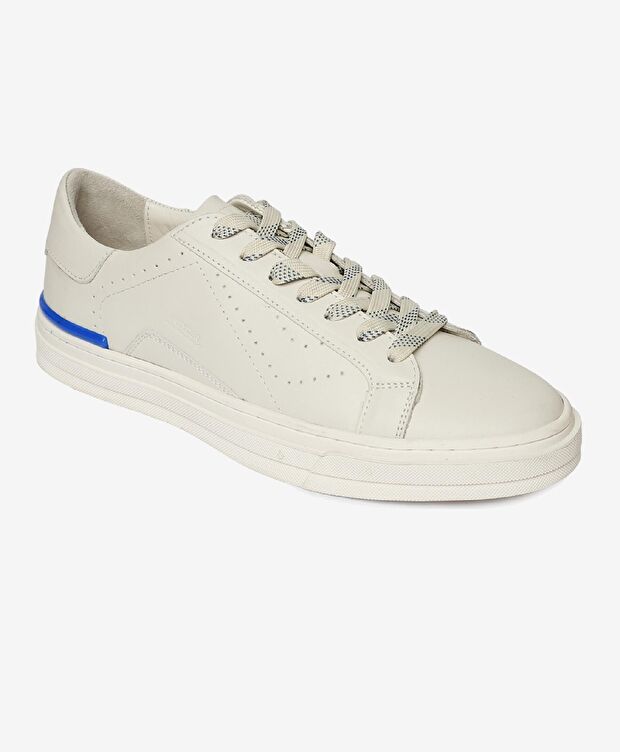 Erkek Beyaz Hakiki Deri Sneaker Ayakkabı - 1