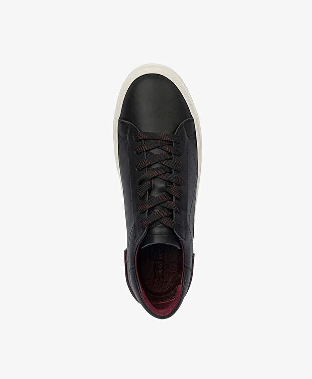 Erkek Siyah Hakiki Deri Sneaker Ayakkabı - 4