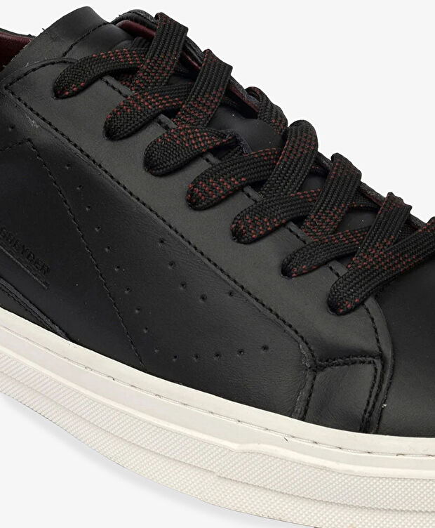 Erkek Siyah Hakiki Deri Sneaker Ayakkabı - 5