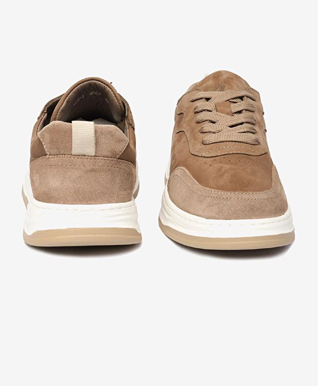 Erkek Koyu Vizon Hakiki Deri Sneaker Ayakkabı - 7