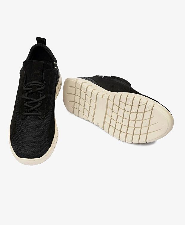 Erkek Siyah Hakiki Deri Spor Ayakkabı - 6