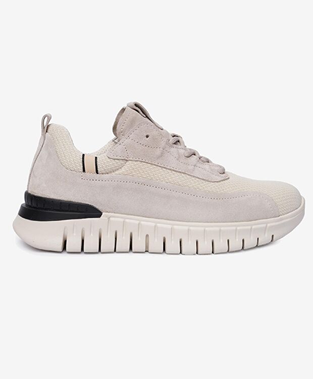 Erkek Bej Hakiki Deri Spor Ayakkabı - 1