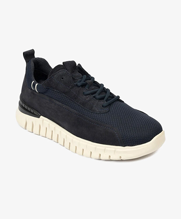 Erkek Lacivert Hakiki Deri Spor Ayakkabı - 2