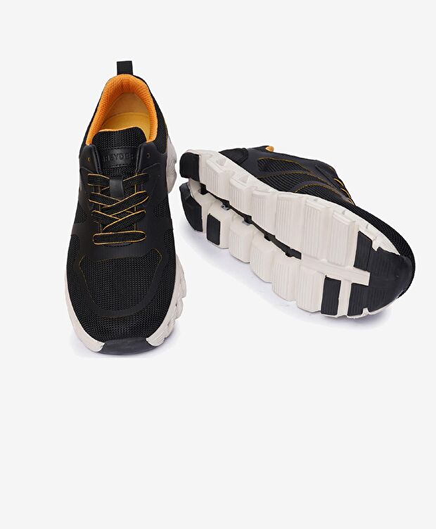 Erkek Siyah Sarı Spor Ayakkabı - 6