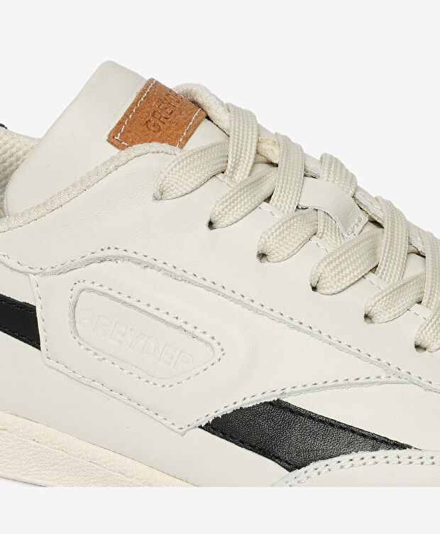 Erkek Kirli Beyaz Siyah Hakiki Deri Spor Ayakkabı - 5