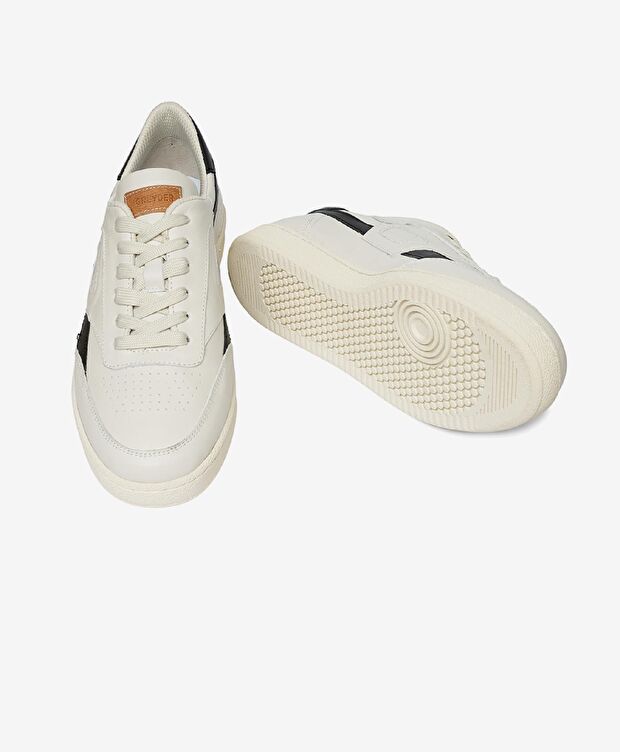 Erkek Kirli Beyaz Siyah Hakiki Deri Spor Ayakkabı - 6