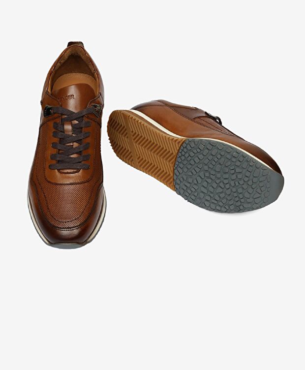 Erkek Taba Hakiki Deri Sneaker Ayakkabı - 6