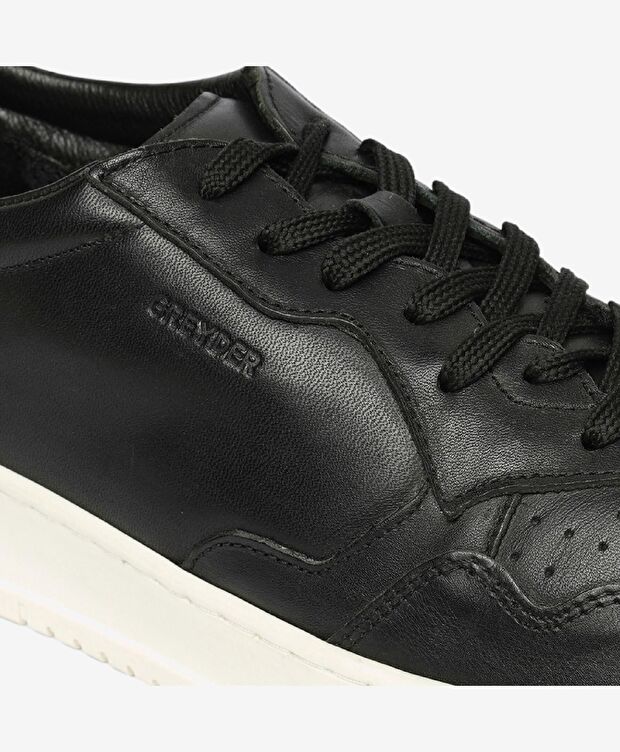 Erkek Siyah Hakiki Deri Sneaker Ayakkabı - 5