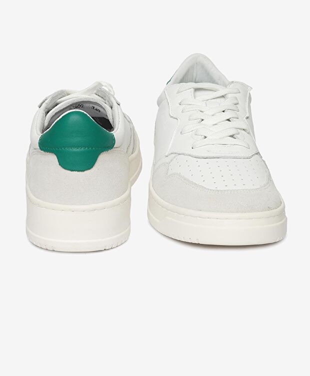 Erkek Beyaz Yeşil Hakiki Deri Sneaker Ayakkabı - 7