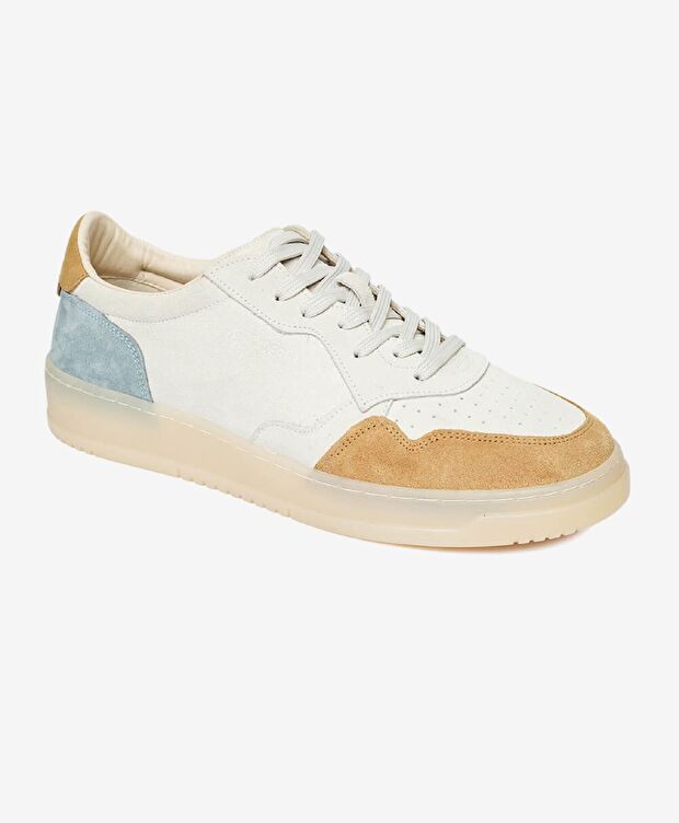 Erkek Taba Gri Hakiki Deri Sneaker Ayakkabı - 1