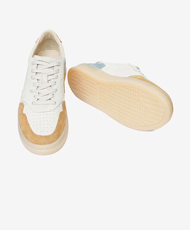 Erkek Taba Gri Hakiki Deri Sneaker Ayakkabı - 6