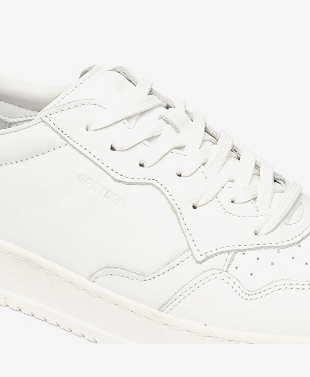 Erkek Beyaz Hakiki Deri Sneaker Ayakkabı - 5