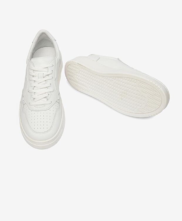 Erkek Beyaz Hakiki Deri Sneaker  Ayakkabı - 6