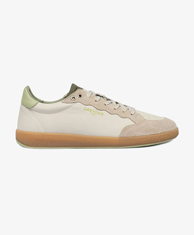 Erkek Bej Hakiki Deri Sneaker Ayakkabı - 1
