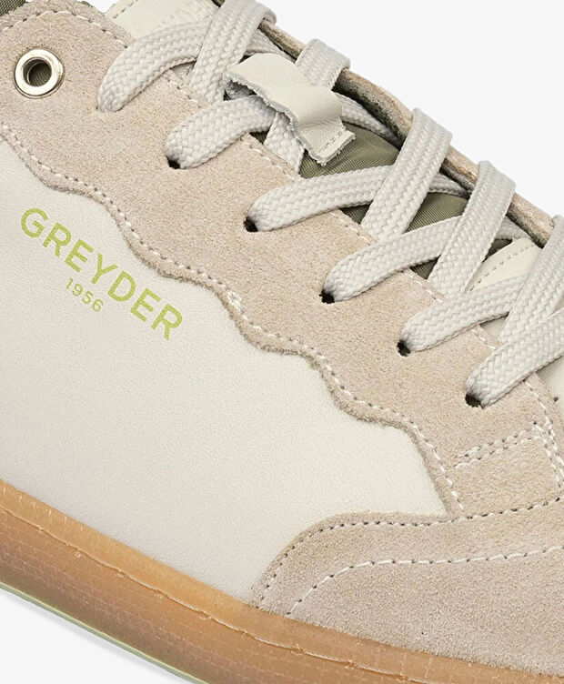 Erkek Bej Hakiki Deri Sneaker Ayakkabı - 5