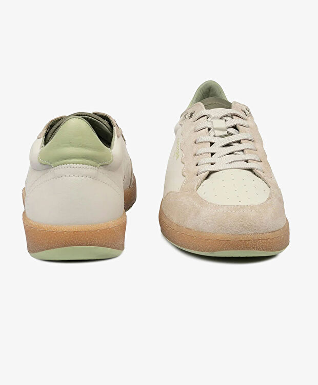 Erkek Bej Hakiki Deri Sneaker Ayakkabı - 7