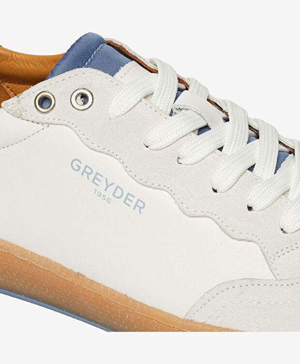 Erkek Beyaz Hakiki Deri Sneaker Ayakkabı - 5