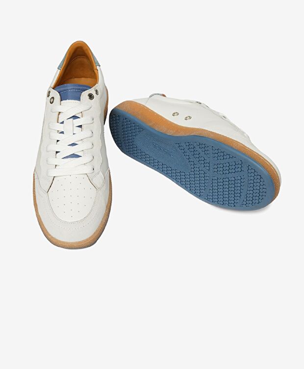 Erkek Beyaz Hakiki Deri Sneaker Ayakkabı - 6