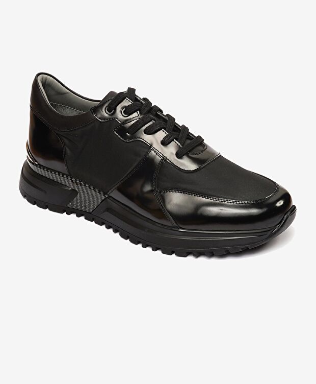 Erkek Siyah Hakiki Deri Spor Ayakkabı - 2