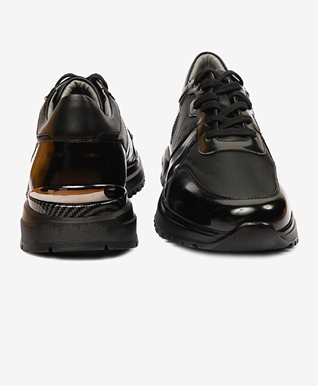 Erkek Siyah Hakiki Deri Spor Ayakkabı - 7