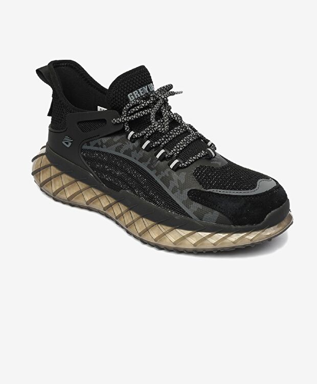 Erkek Siyah Hakiki Deri Spor Ayakkabı - 4