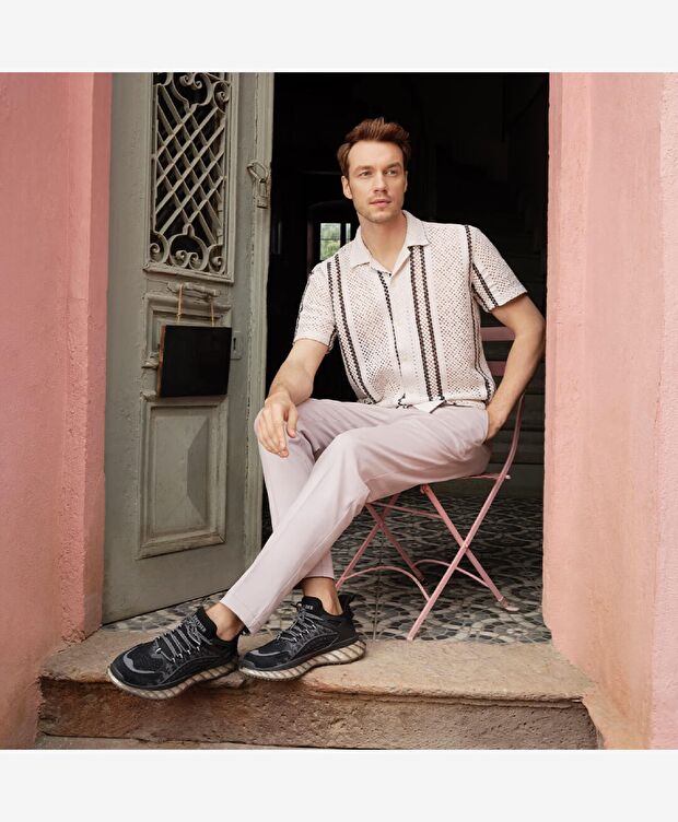 Erkek Siyah Hakiki Deri Spor Ayakkabı - 2