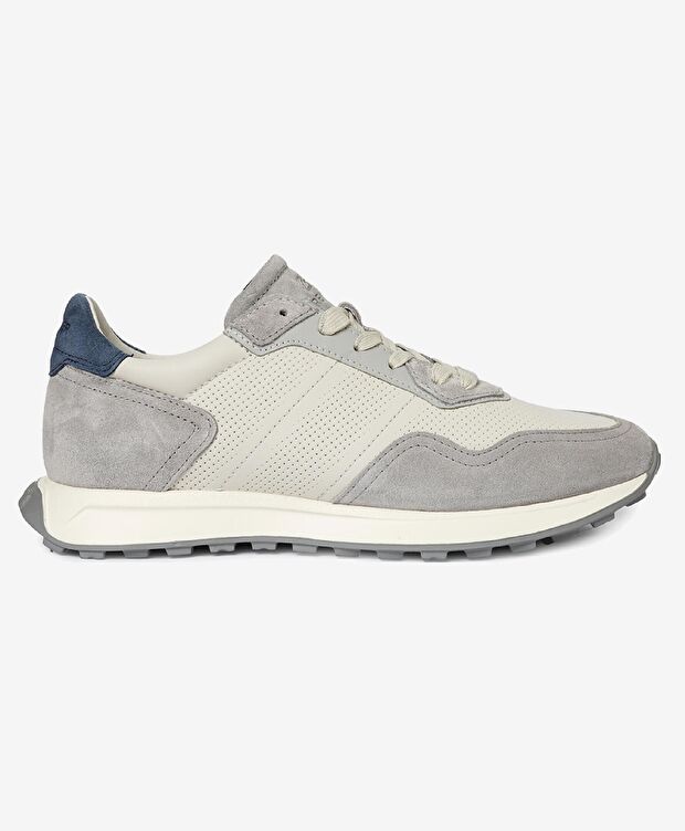 Erkek Açık Gri Hakiki Deri Sneaker Ayakkabı - 1