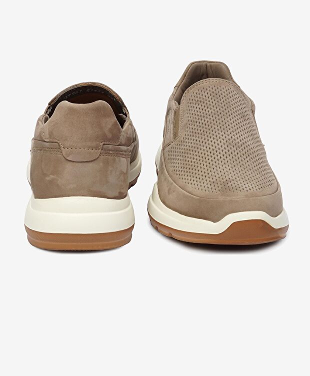 Erkek Vizon Hakiki Deri Sneaker Ayakkabı - 7