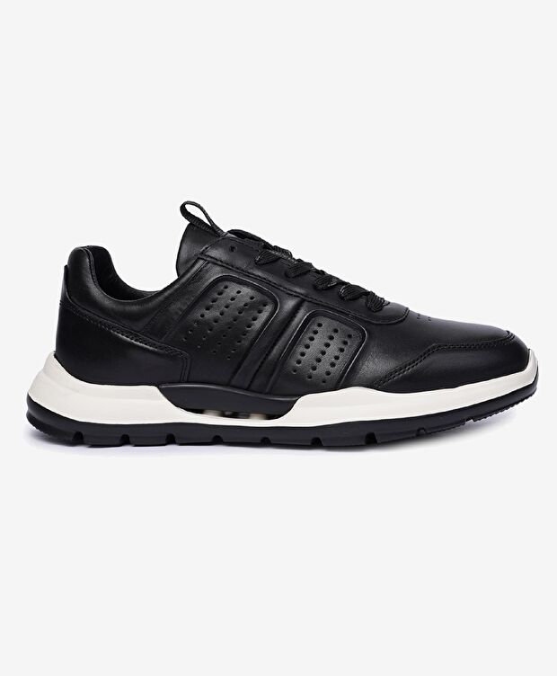 Erkek Siyah Hakiki Deri Casual Ayakkabı - 1