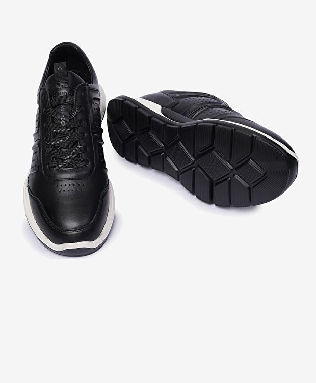 Erkek Siyah Hakiki Deri Casual Ayakkabı - 6