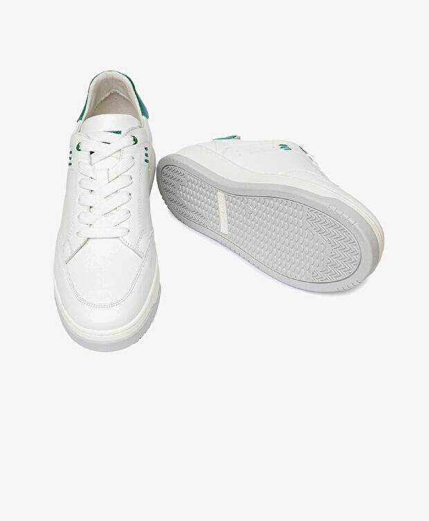 Erkek Beyaz Hakiki Deri Sneaker Ayakkabı - 6