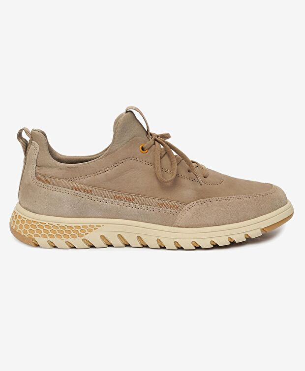 Erkek Koyu Vizon Hakiki Deri Sneaker Ayakkabı - 1