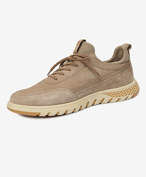 Erkek Koyu Vizon Hakiki Deri Sneaker Ayakkabı - 3