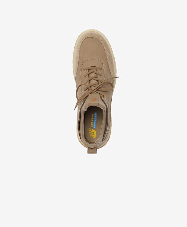 Erkek Koyu Vizon Hakiki Deri Sneaker Ayakkabı - 4