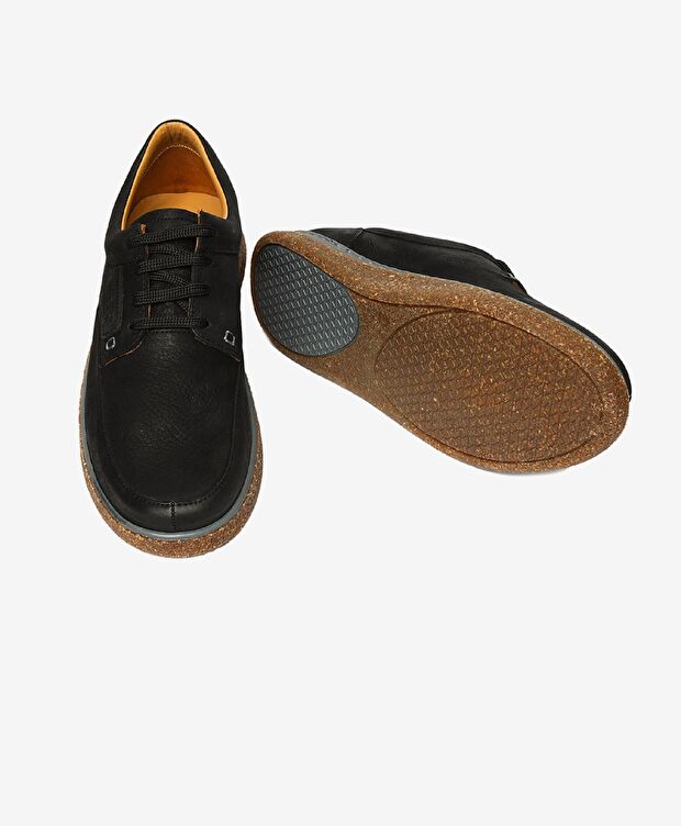 Erkek Siyah Hakiki Deri Casual Ayakkabı - 6